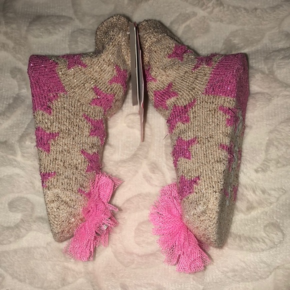 Mud Pie Glitter Star Puff Baby Socks - Picture 4 of 6